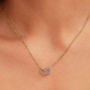 Collar Círculos Entrelazados Cuentas y Pavé 364825C01