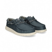 Wallabee Canvas Azul  HEY DUDE