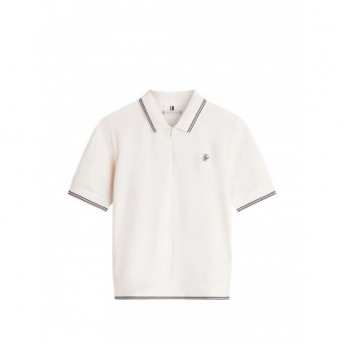 TOMMY HILFIGER - TH SCRIPT LYOCELL ZIP SS POLO - AEF - F|WW0WW47853/AEF