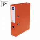 Archivador de Palanca Folio Lomo Ancho Forrado Naranja