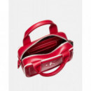 CONTRAST CK MINI BAULETTO BAG BORDEAUX W