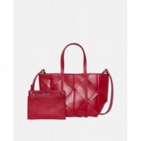 WOVEN MINI TOTE CROSSBODY BORDEAUX WINE