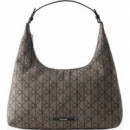 EMBLEM JACQUARD SHOULDER BAG LOTUS BEIGE