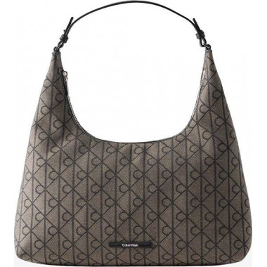 EMBLEM JACQUARD SHOULDER BAG LOTUS BEIGE