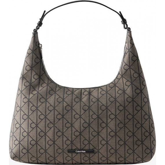 EMBLEM JACQUARD SHOULDER BAG LOTUS BEIGE