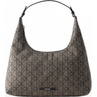 EMBLEM JACQUARD SHOULDER BAG LOTUS BEIGE