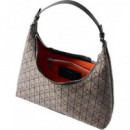 EMBLEM JACQUARD SHOULDER BAG LOTUS BEIGE