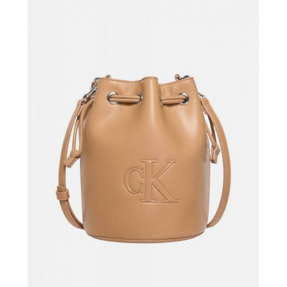 BOLD CK SMALL BUCKET BAG TANNIN