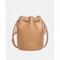 BOLD CK SMALL BUCKET BAG TANNIN