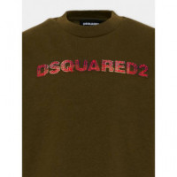 D2T1265U Slouch Fit T-shirt Tarmac Green  DSQUARED2