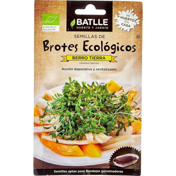 SEMILLAS DE BROTES DE BERRO TIERRA ECOLOGICOS BATLLE
