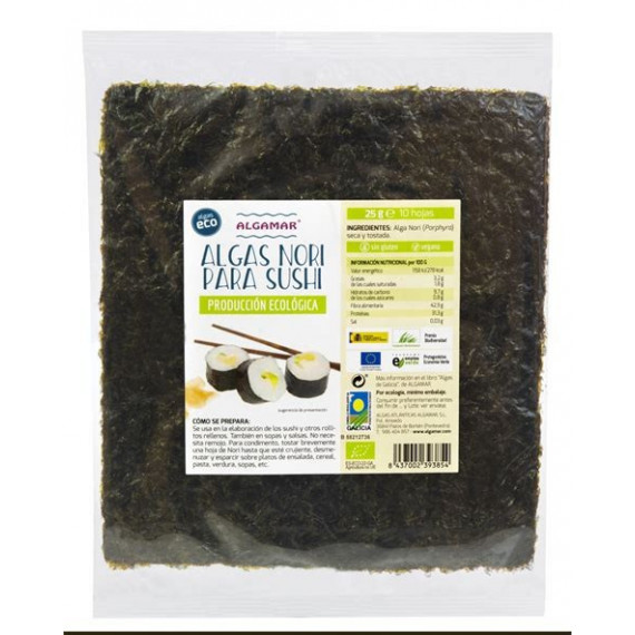 ALGA NORI PARA SUSHI ALGAMAR 10 HOJAS