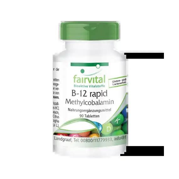 VITAMINA B12 RAPID METILCOLBALAMINA 90 TABLETAS FAIRVITAL 500 MCG SUBLINGUAL