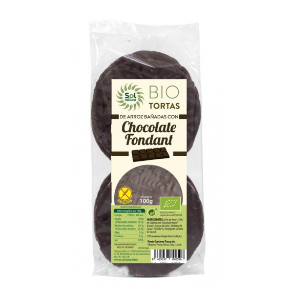 CHOCOLATE FONDANT TORTA ARROZ SOL NATURAL 100 G