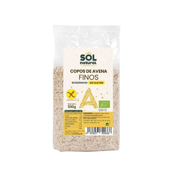 COPOS DE AVENA FINOS SIN GLUTEN BIO 500G SOL NATURAL