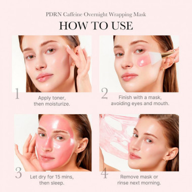 Pdrn Pink Caffeine Overnight Wrapping Mask
Mascarilla Facial Antifatiga - Reafirmante