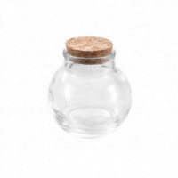 Tarrito de Vidrio con Tapón de Corcho 85ML la Mediterránea  LA MEDITERRANEA