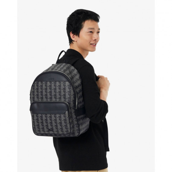 Mochila Monogram Noir Gris  LACOSTE