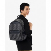 Mochila Monogram Noir Gris  LACOSTE