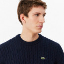 JERSEY CABLE KNIT MARINE/VERT