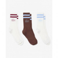 Tripack Calcetines Farine/bourgogne-noug  LACOSTE