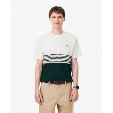 CAMISETA COLORBLOCK Y RAYAS FARINE/SINOP