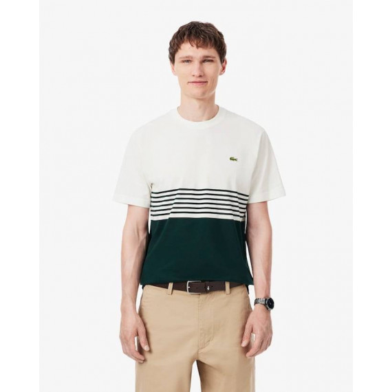 CAMISETA COLORBLOCK Y RAYAS FARINE/SINOP