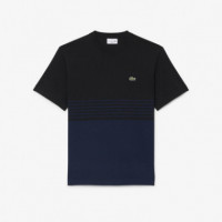 Camiseta Colorblock y Rayas Noir/marine  LACOSTE