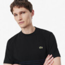 CAMISETA COLORBLOCK Y RAYAS NOIR/MARINE