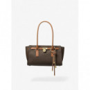 SM EW SHLDR TOTE W CHARM BRN/ACORN