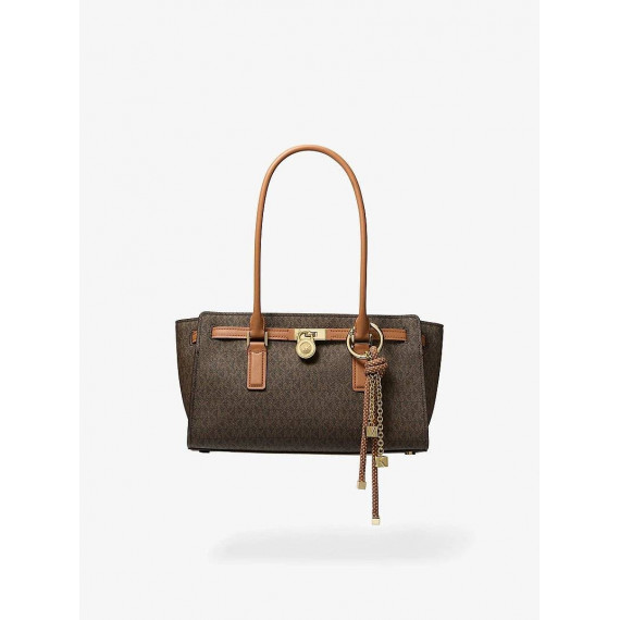 SM EW SHLDR TOTE W CHARM BRN/ACORN
