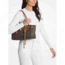 SM EW SHLDR TOTE W CHARM BRN/ACORN
