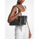 SM EW SHLDR TOTE W CHARM BLACK