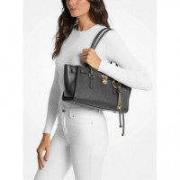 SM EW SHLDR TOTE W CHARM BLACK
