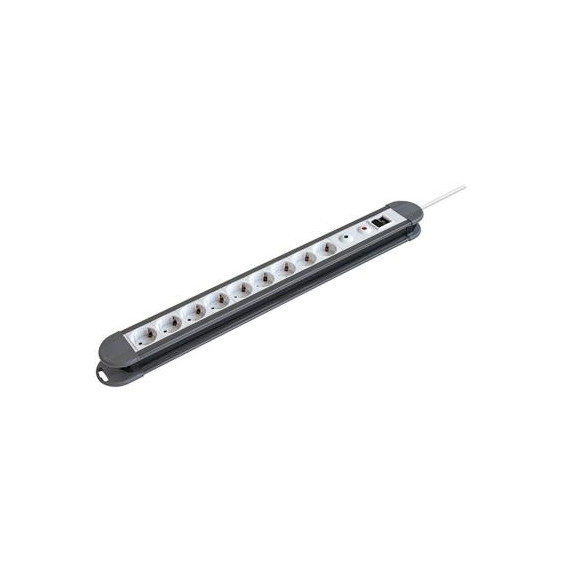 NIMO Regleta Con 9 Tomas Schuko Con Interruptor y Proteccion de Sobre Carga 1.5mtrs 3X1.5 MEL016