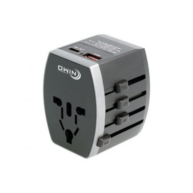 NIMO Adaptador Universal De Viaje Con Usb y Tipo C MEL078