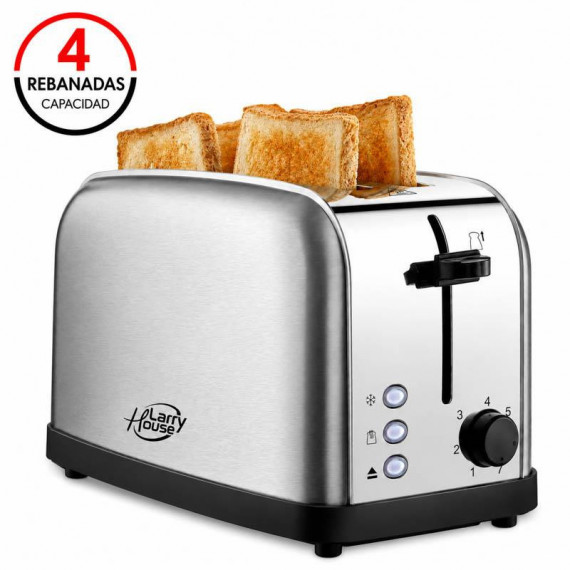 Tostadora Inoxidable 4 Rebanadas LARRYHOUSE 1.500W