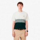 Camiseta de Punto Jersey de Rayas con Bloques de Color  LACOSTE