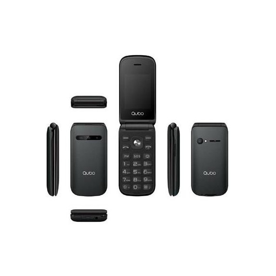 QUBO Telefono Movil  4G mayor cobertura md X209 Negro Dual Sim,Linterna, Boton SOS,Camara