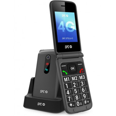 SPC Telefono Movil STELLA 3 Teclas XL ,Compat Con Audifonos,Camara ,Radio FM,Linterna Boton SOS,4G,