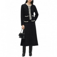 KARL LAGERFELD - Embellished Detail Knit Skirt - 999 - B4W12017/999