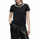 KARL LAGERFELD - embellished detail tshirt - 999 - B4W17037/999