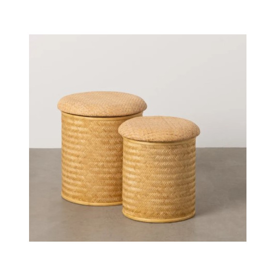 SET 2 PUFF CON ALMACENAMIENTO 613618 RATAN