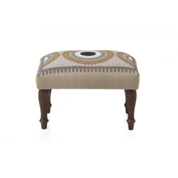 PUFF 10790 TAPIZADO CON PATAS DE MADERA