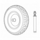 Rueda Maciza de Poliuretano con Eje para Carretilla AIRMEC Orificio 20 Mm