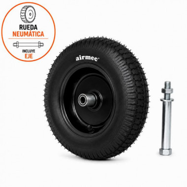 Rueda Neum&aacute;tica con Eje para Carretilla AIRMEC Orificio 20 Mm