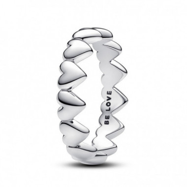 Pandora Anillo en plata de ley Fila de Corazones 193427C00