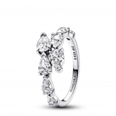 PANDORA Anillo en Plata de Ley Banda Brillante Superpuesta​ 193004C01