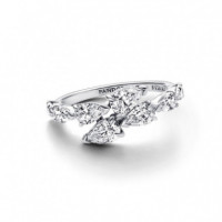 PANDORA Anillo en Plata de Ley Banda Brillante Superpuesta​ 193004C01