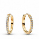 PANDORA Pendientes de Aros Chapado en Oro 264649C01